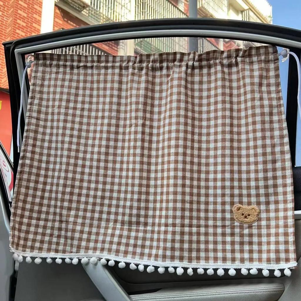 Car curtains Cartoon Fabric Car Side Window Sunshade Curtain Sun Protection Heat Insulation Blackout Side Guard Accessory