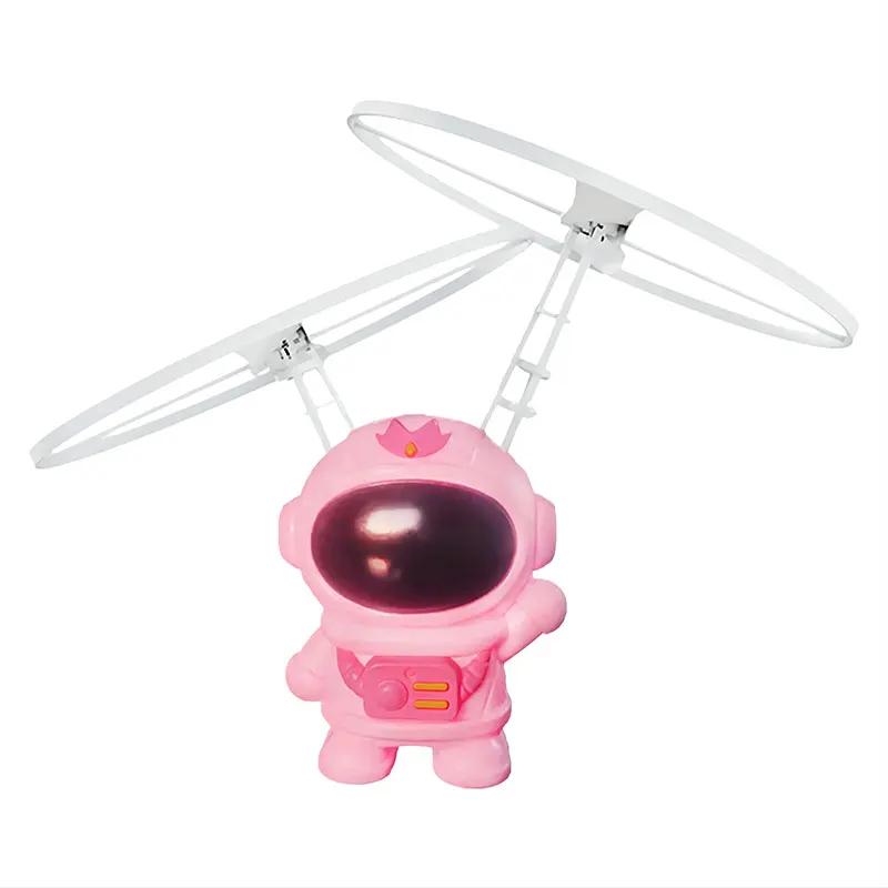 Flying Robot Astronaut Toy Aircraft High-Tech Hand-Controlled Drone Interactive Dual Wings with Lights Outdoor Gifts for Kids