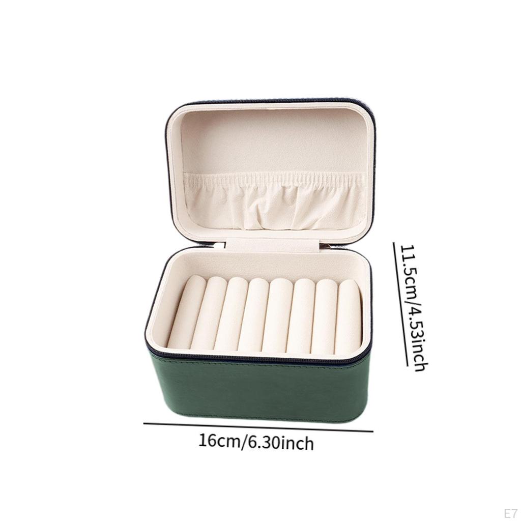 7 Compartment Bangle Storage Box Velvet Lining Jade Display Case for Engagement Craft Shows