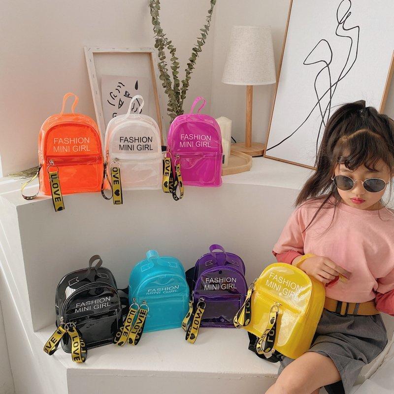 Детский прозрачный рюкзак из ПВХ, модная мини-сумка для девочек, модная школьная сумка для детского сада, ранец