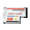 Адаптер 54мм Express Card Expresscard на 2 порта USB 3.0 для ноутбука, чипсет NEC