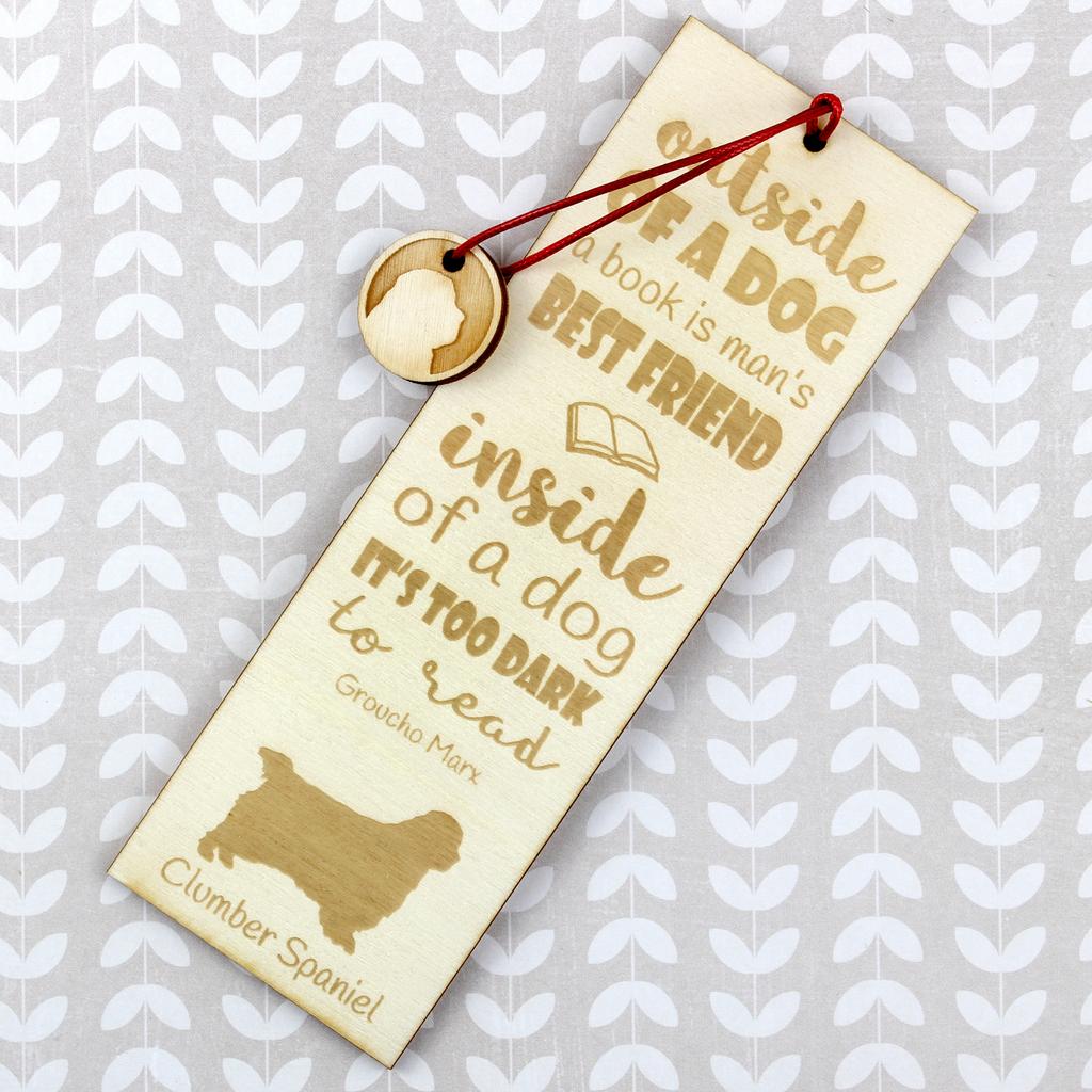 Clumber Spaniel – Dog bookmark, personalized bookmark – Design 01 | Art-Dog