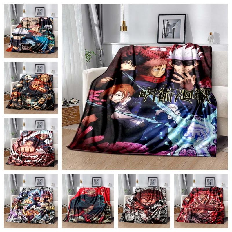 2026 newmodel Jujutsu Kaisen Anime Pattern Flannel Blanket,Multi-purpose Holiday Gift Blanket Warm And Soft Blankets All Seasons