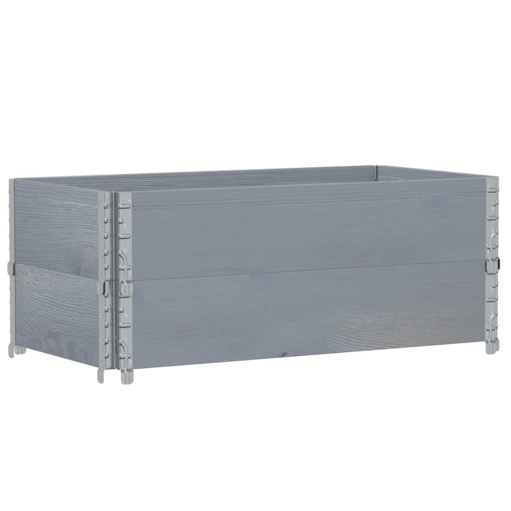 Vidaxl Nadstawki Paletowe, 2 Szt., Szare, 100X50 Cm, Drewno Sosnowe