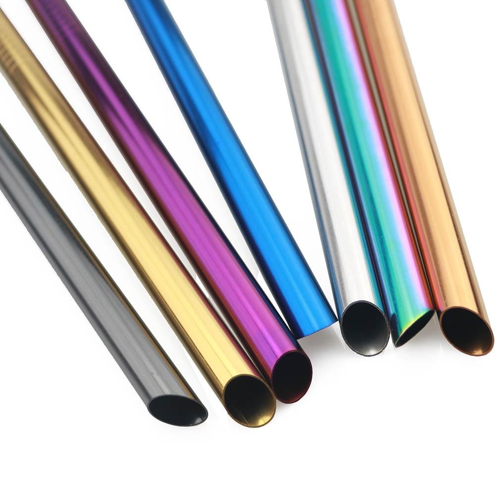 Metal Drinking Straw Set Reusable Straw 18/10 Stainless Steel Straw Wide 12mm Pearl Milkshake Bubble Tea Straw Party With Brush