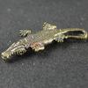 Brass Crocodile Statue Small Key Chain Vivid Animal Model  Home Decor