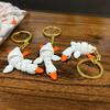 3D Printed Roast Duck Movable Toy Keychain Cute Simulation Key Ring Pendant School Bag Pendant Keychain Accessory Gift