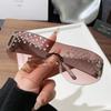 Новые Модные Ручной Работы Женские Солнцезащитные Очки с Алмазами в Большой Раме Безрамные Очки с Алмазами Модные Квадратные Очки
