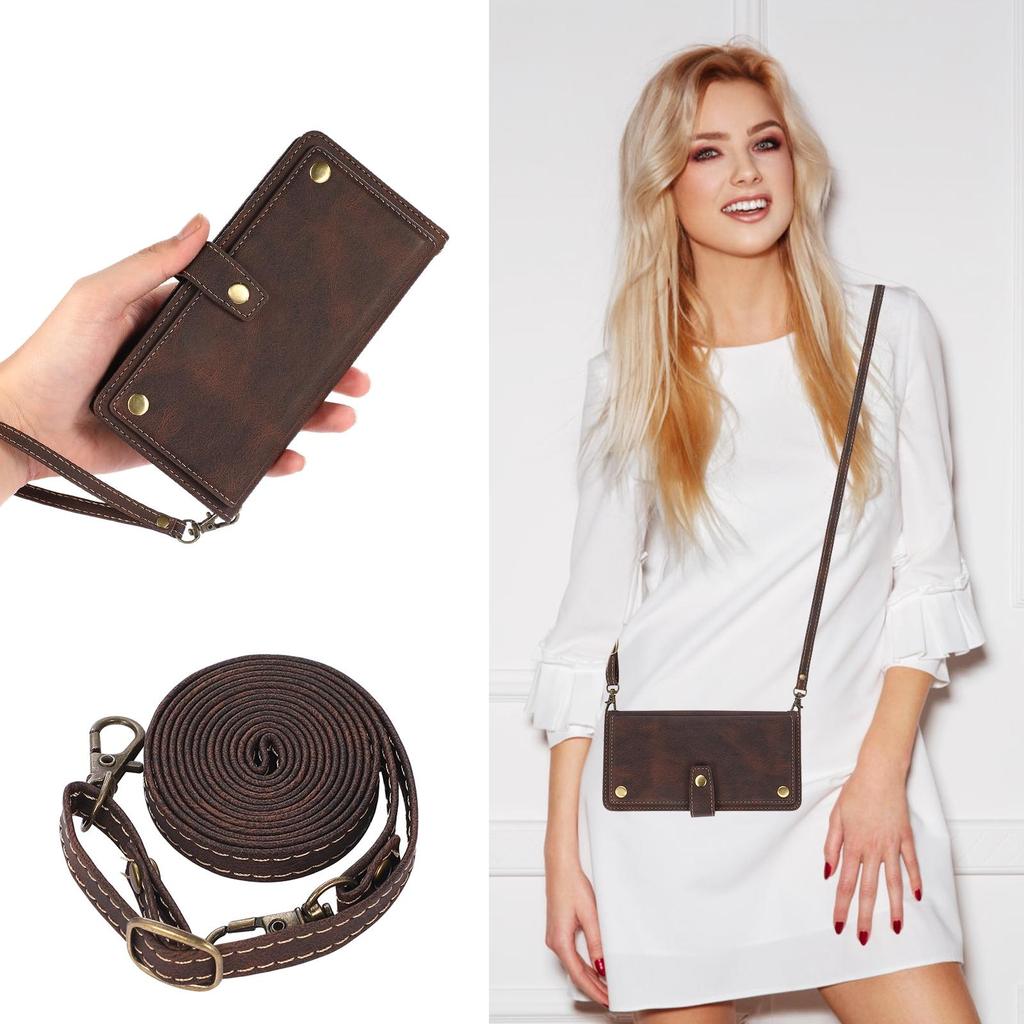 Crossbody Wallet Multi Card Flip Lanyard Leather Case for iPhone 15 14Plus 13 12 11Pro Max XS Max 8P 7P/Samsung S23 S22 S21 S20Ultra Plus A14 A54 A53