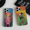 Чехол для телефона Denji Chainsaw Man из аниме для iPhone 16 15 17 Pro 11 12 13 14 Pro Max Plus Мягкая силиконовая крышка-оболочка с эффектом волн