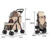 with 2 Carriages Double Pet Stroller Cup Holder Dog Stroller  Multi-Pet Families