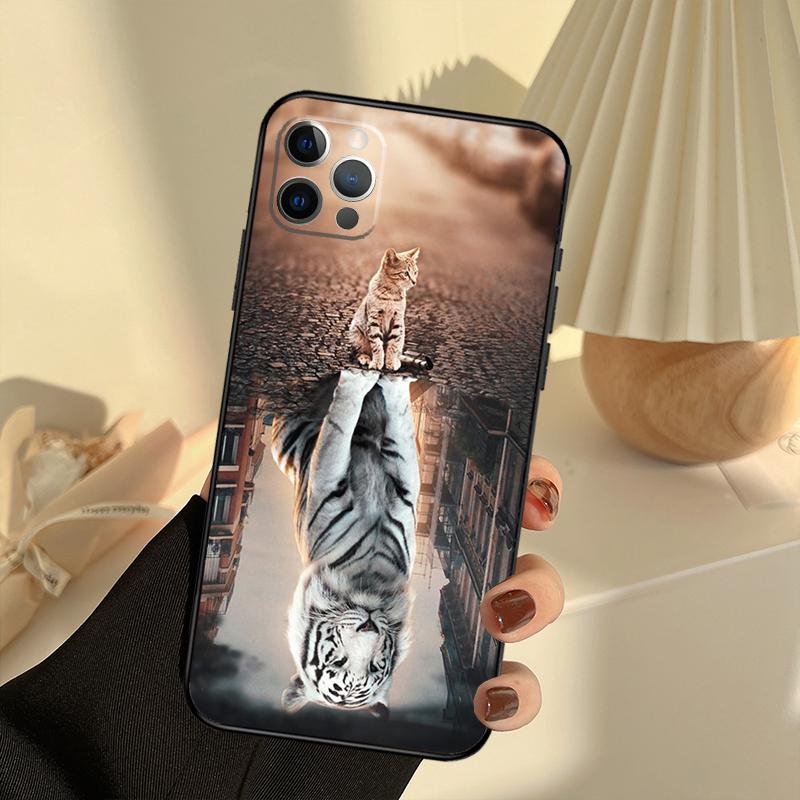 Крутой чехол для телефона с изображением большого кота-тигра для IPhone 18 13 16 15 11 12 14 17 Pro Max 12 mini 15 16 Plus 16e 17 Air Cover Funda