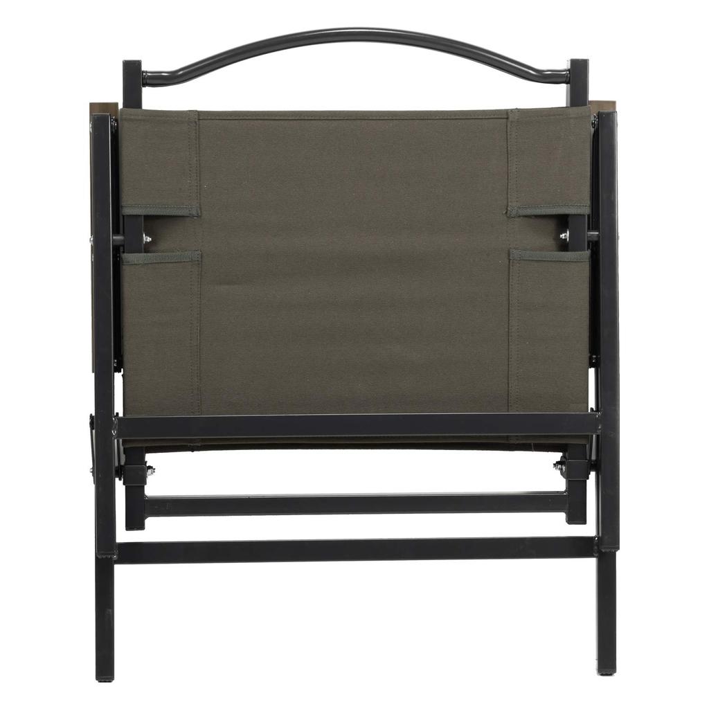 BUNDOK Low Style Chair Dark Olive Foldable Cotton Armrest BD-115DO
