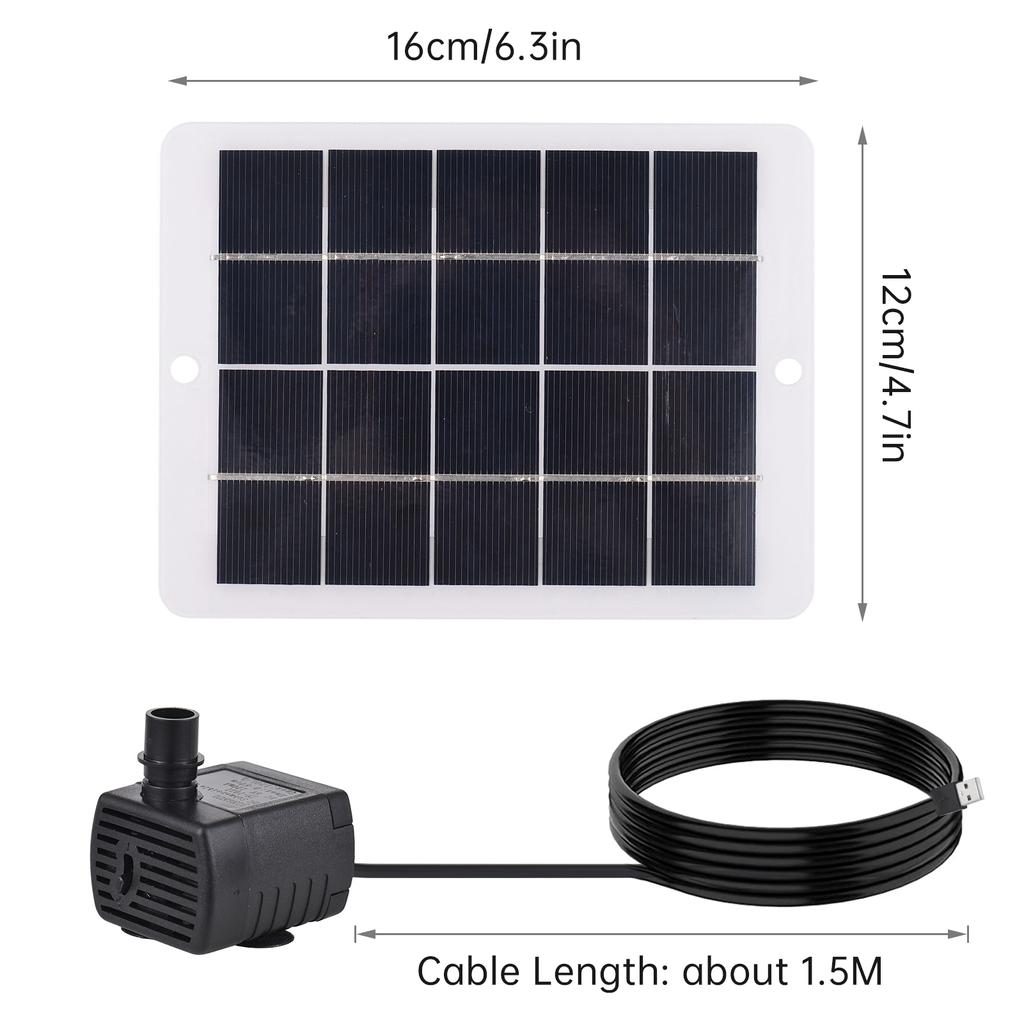 Solar Water Pump Kit Solar Fountain Pump for Bird Bath with 3W 5V Solar Panel 7 Nozzles Max. Water