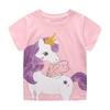 Little maven Baby Girls New Fashion Tops Children Lovely Unicorn T-shirt Cotton Soft and Comfort for Kids 2-7 year