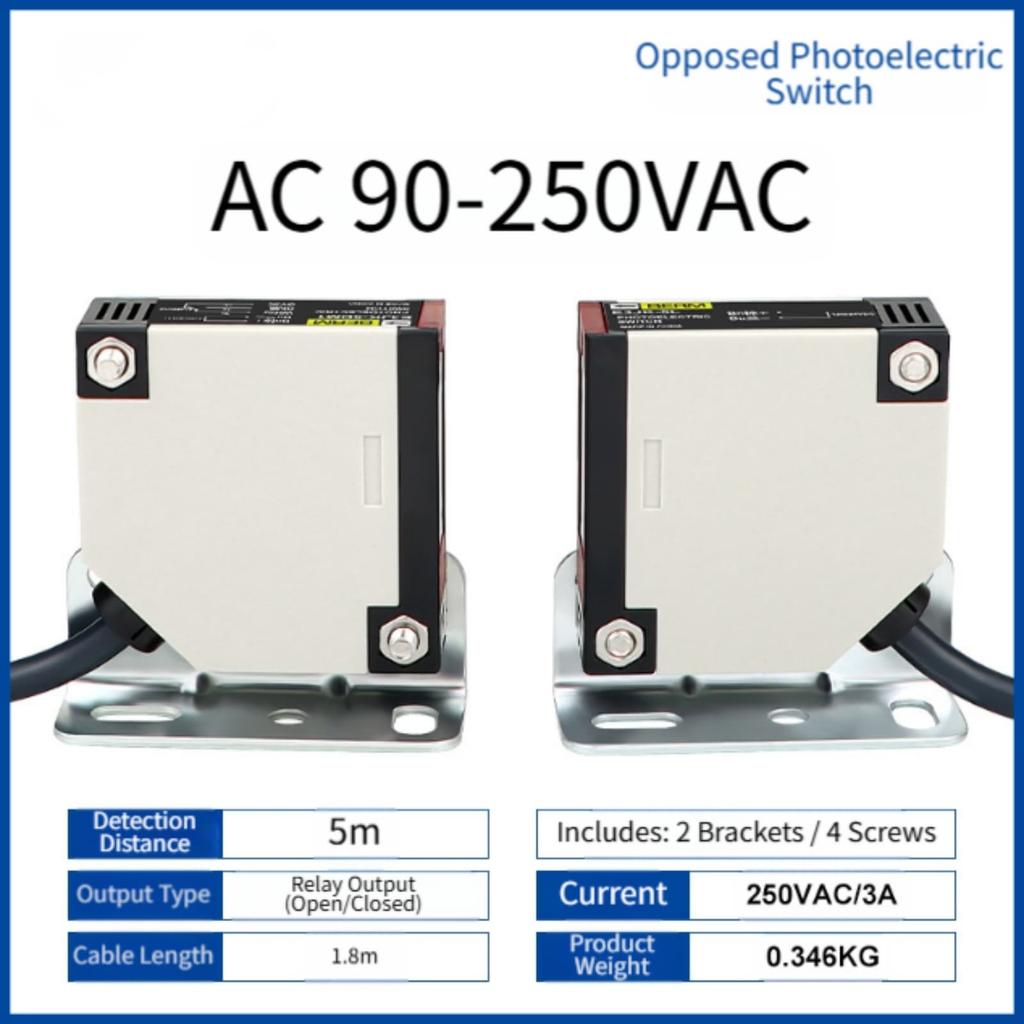 Фотоэлектрический выключатель с инфракрасным датчиком, функциями задержки и расширения для обнаружения объектов в системах автоматизации AC 90 250V