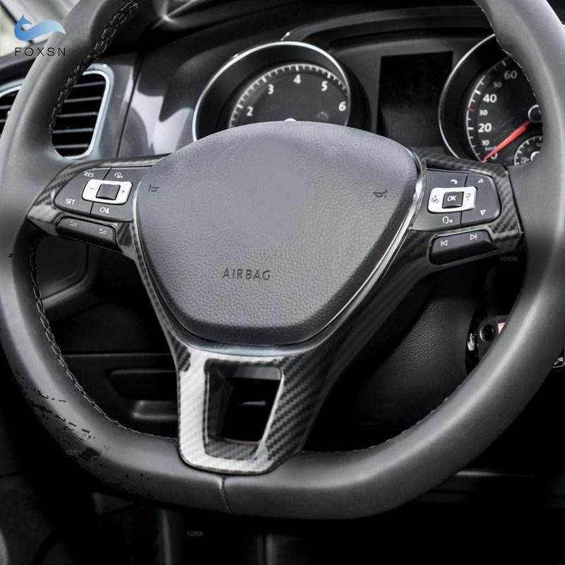Автомобильные аксессуары ABS углеродное волокно с узором накладка на руль для VW Golf 7 MK7 Jetta Passat B8 New Polo Sharan Tiguan