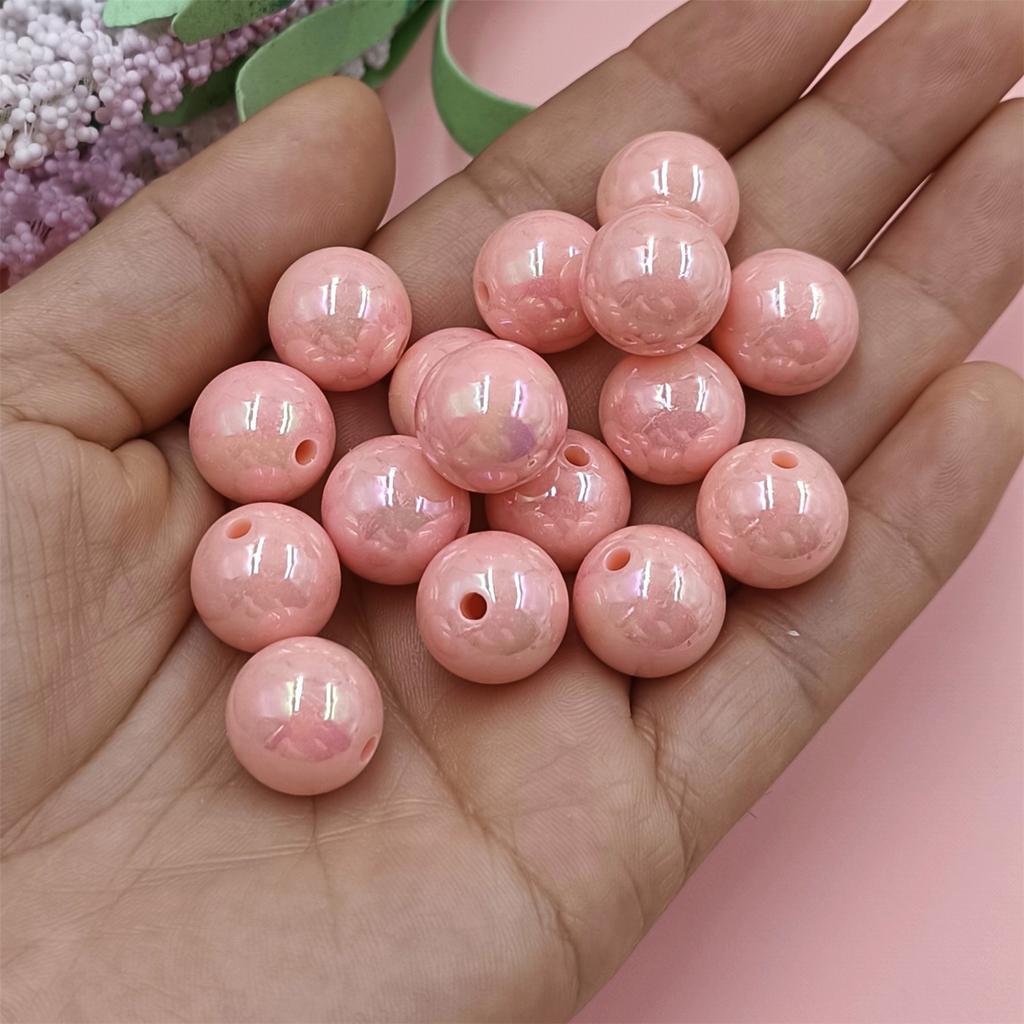 30 шт. свободные бусины AB Magic Color 14 мм, круглые аксессуары, модные акриловые серьги-браслеты «сделай сам», изготовление ювелирных изделий, материалы ручной работы