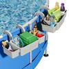 Poolside Storage Basket with Cup Holder Large Capacity Strong Load-bearing Hollow Design Waterproof Swimming Pool Hanging Storage Basket
