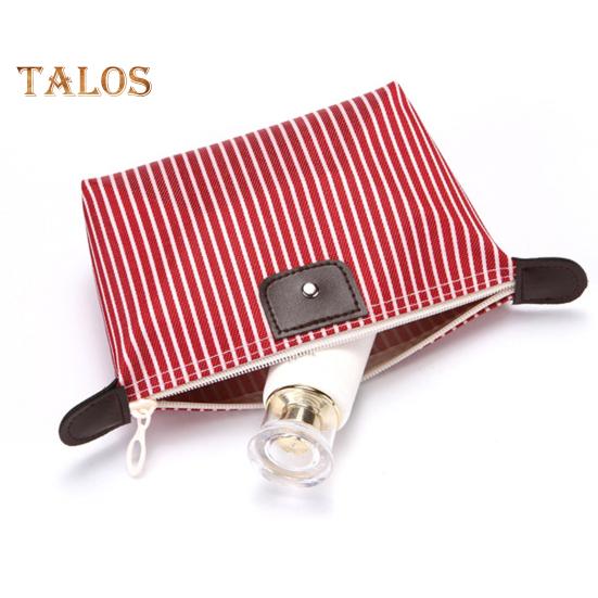 Полосатая косметичка, водонепроницаемая, складная, большой емкости, застежка-молния, в форме пельменя, портативный органайзер для косметики для путешествий и домашнего хранения