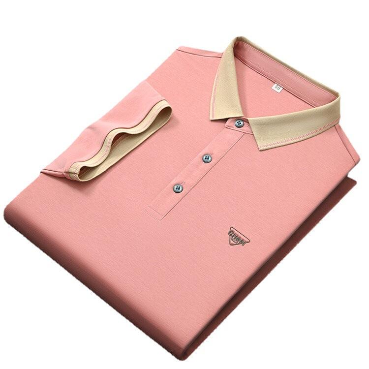 Летняя новая модная повседневная мужская рубашка с короткими рукавами в деловом стиле, однотонная рубашка поло