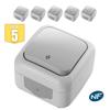 Set of 5 IP54 Waterproof Two-way Switches - Viko by Panasonic - Grey - NF