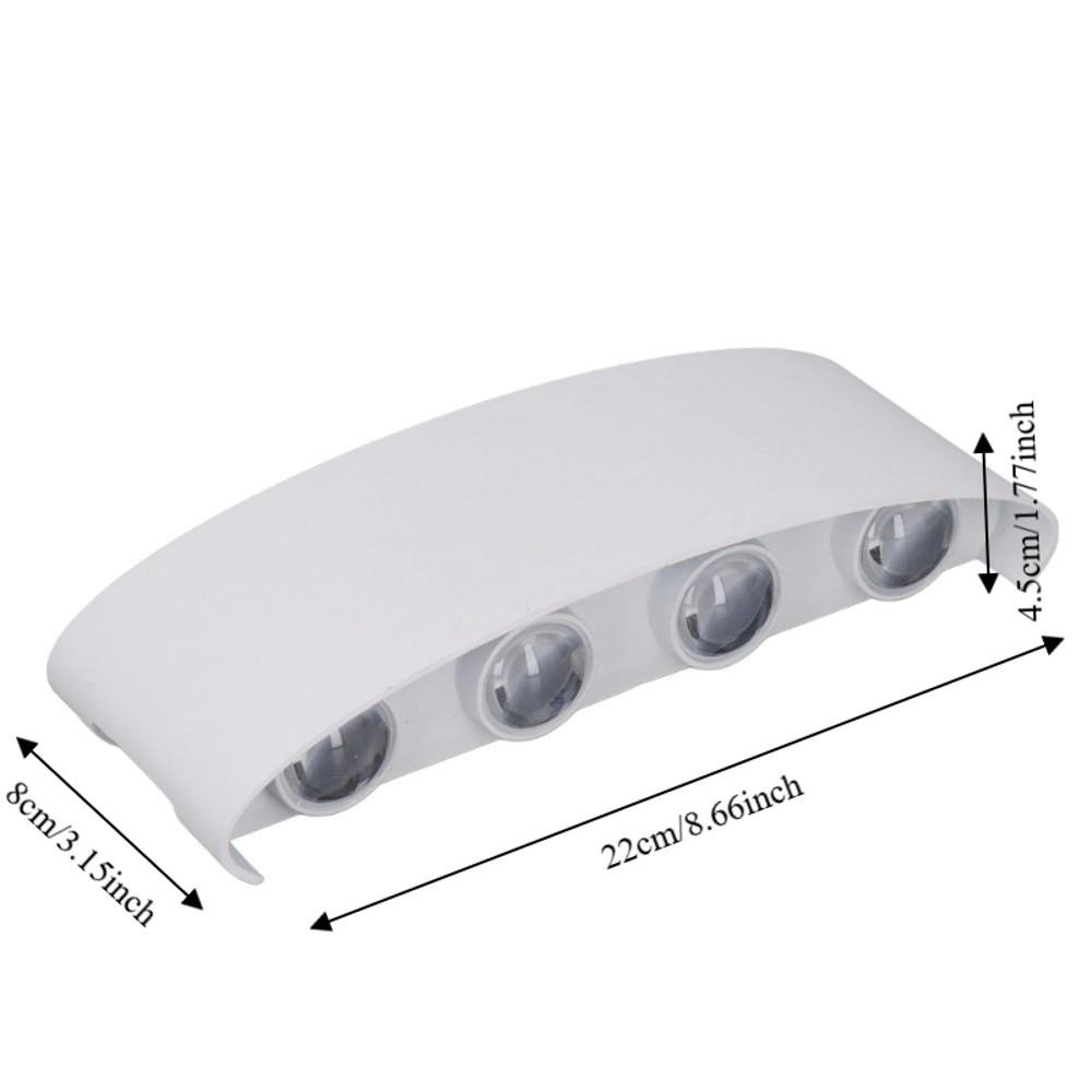 Modern 90-265V LED Wall Lamp Aluminum Alloy IP65 Waterproof Wall Mount Light 8W LED Wall Light Hotel