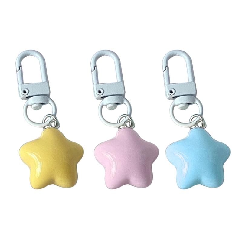 Acrylic Cute Colorful Five-Pointed Star Phone Trinket Female Phone Shell Pendant Accessories Package Decoration Keychain