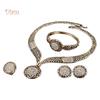 Diamonding Jewelry Retro Hollow Round Pendant Necklace Bracelet Ring Earrings Party Set