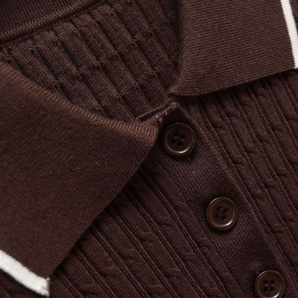 2025 Spring/Summer Slim-Fit Short-Sleeve Knitted Polo Collar Dress – Sweet Fashion for Women