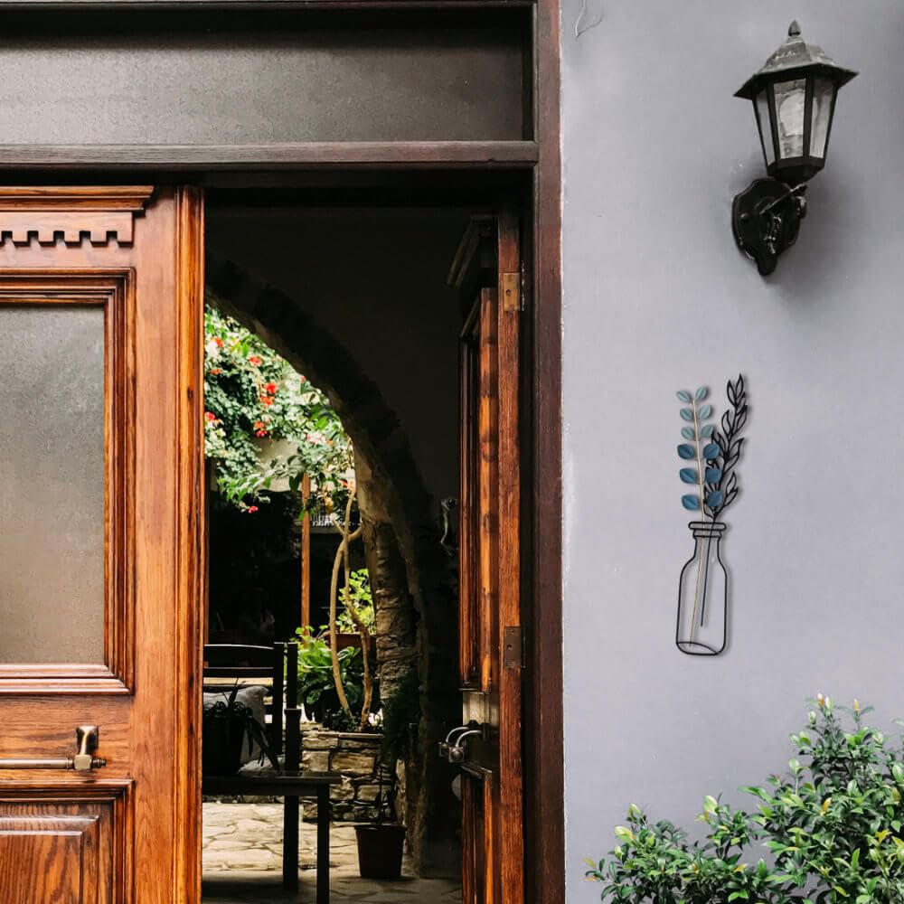 Kawabata Trading Stylish Wall Decor, Wall Hanging, Nordic Interior Wall Decoration, Wood and Iron, Perfect for Entryways, Living Rooms, Bedrooms,