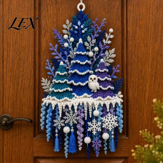 DIY Holiday Decoration Sets Seasonal Crochet Door Hanger Kit, 3D Gnome Knit Hanging Theme Hangers Crafts, Beginners Handmade Ornament for Christmas