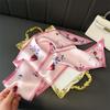 New Luxury Fashion Print Silk Scarf New Headband Neckerchief Foulard Hairband Hijab Narrow Ribbon for Women Hair Scarves