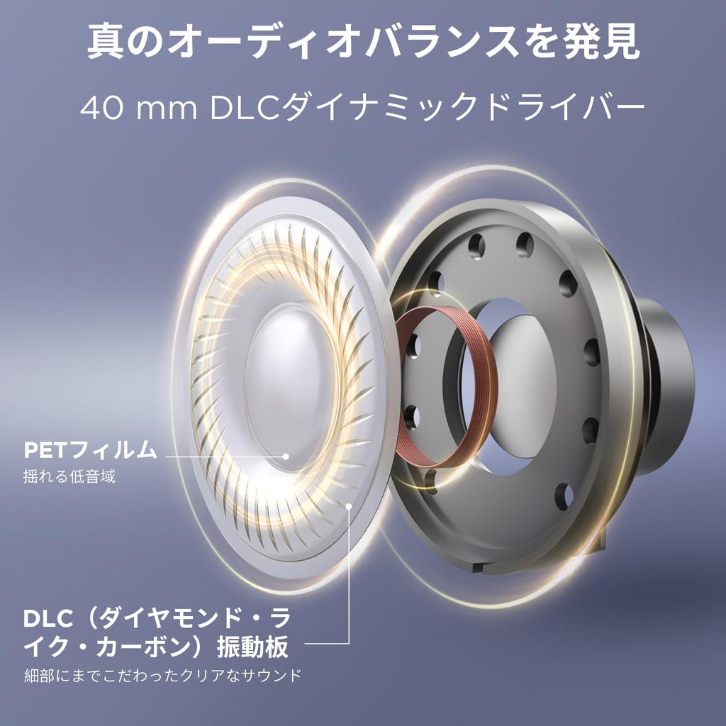 1MORE SonoFlow SE Беспроводные наушники с активным шумоподавлением Bluetooth Ambient Sound Dynamic 70 часов Clear, специальное приложение, черные, с шумоподавлением, накладные