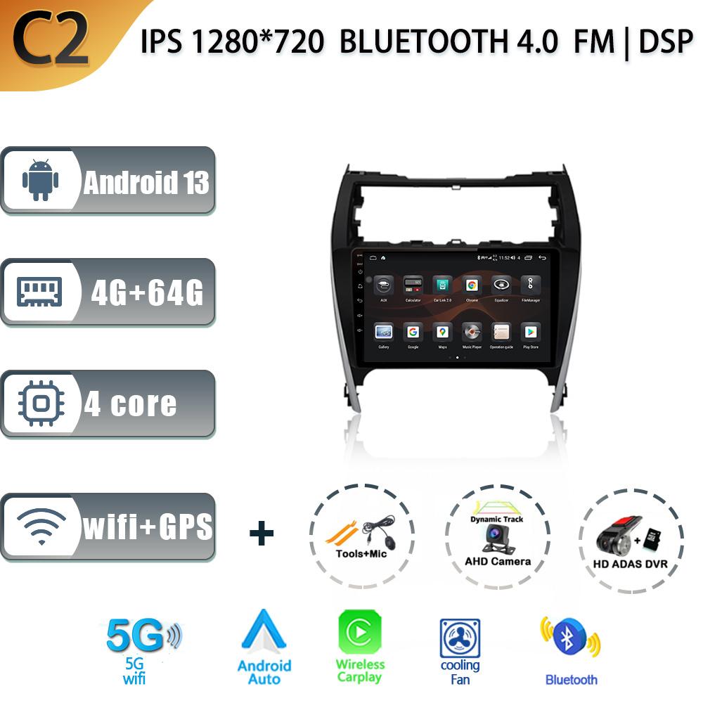 Android 13 For Toyota Camry 7 50 55 2012-2017 Car Multimedia Radio Auto Touch 4G gps Navigation Screen Player DSP Carplay Stereo