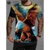 Men's T Shirts Vintage Animal Eagle 3d Printed Casual Short Sleeve Tee Shirt Fashion Outfits Streetwear O Neck Oversized Tops