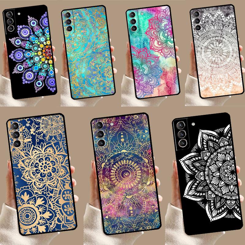 Элегантный чехол с цветочным узором Мандала для Samsung Galaxy S23 S24 Ultra S8 S9 S10 S22 Plus Note 10 20 Ultra S20 S21 FE