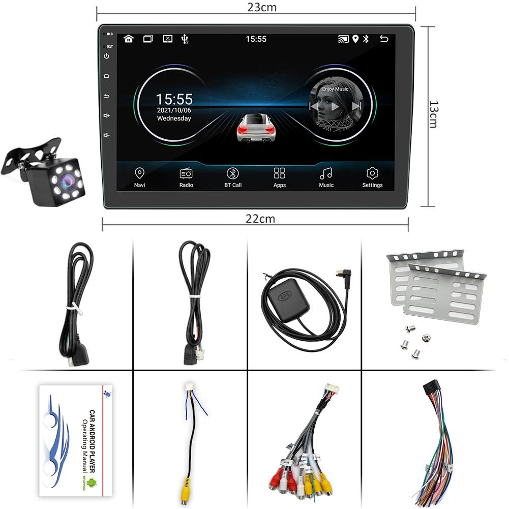 Автомобильный радиоприемник Android 11 Мультимедийный проигрыватель 9 дюймов 2 Din Автомобильный навигатор Стерео радио 12 В 2 + 32 ГБ WIFI GPS FM
