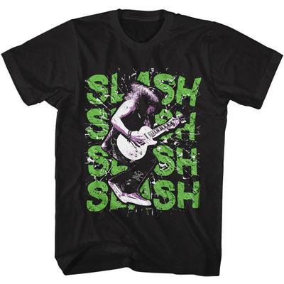 Slash Repeat Jamming On Stage Разбить Стекло Мужская Футболка Музыкальная Мерч Метал-Группы