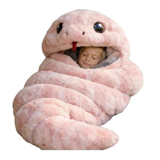 Плюшевый спальный мешок-конверт для взрослых Кот Лягушка Акула Змея Кролик Мешок для сна Домашний Путешествия Холодная погода Мужчины Женщины Плюшевый животный коврик для сна