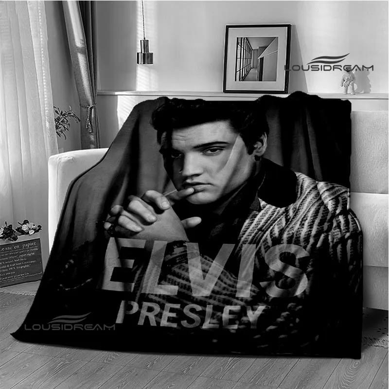 E-Elvis-Presley Retro print blanket blankets for beds Picnic blankets Flange blanket Soft and comfortable blanket birthday gift