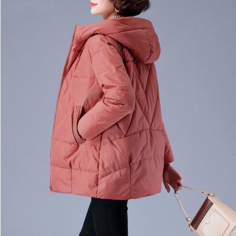 Women's Autumn and Winter Warm Slim Cotton Clothing Thickened Large Size Casual Warm Top Loose Warm Jacket