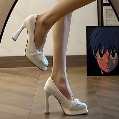 Женская обувь 2024 года, новые модные туфли на высоком каблуке, женская свадебная обувь, однотонные блестки, круглый носок, элегантные женские туфли на высоком каблуке, Zapatos