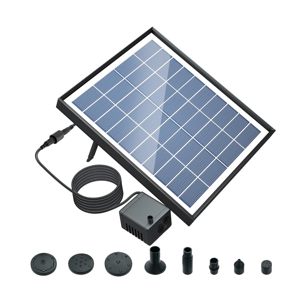 6.5W Solar Panel with Multiple Fountain Modes, Strong Water , Pond Pump for Garden, Pool, Yard