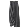 Женские серые драпирующиеся брюки палаццо - Весна 2025 Высокий класс, стройнящие брюки прямого кроя