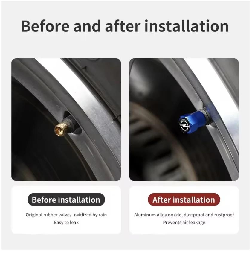 4pcs Universal Car Wheel Tire Valve Stem Caps Dust Covers Aluminum Tire Wheel Stem Air Valve Cap For Opel Astra Car Accessories