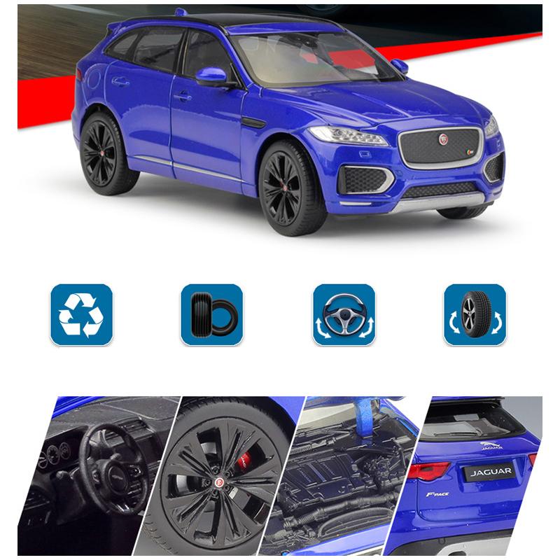 Масштаб 1/24 Welly Jaguar F-Pace, модель автомобиля из сплава, литье под давлением, металлические игрушечные автомобили, модель автомобиля, коллекция высокой имитации, детские подарки