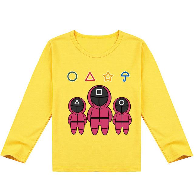 Футболка с длинными рукавами и 3D-принтом «Кальмар», игровое изображение, унисекс, Y446