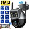 6-мегапиксельная камера с двумя объективами, Wi-Fi, AI, автоматическое слежение, уличная полноцветная камера ночного видения, камера видеонаблюдения
