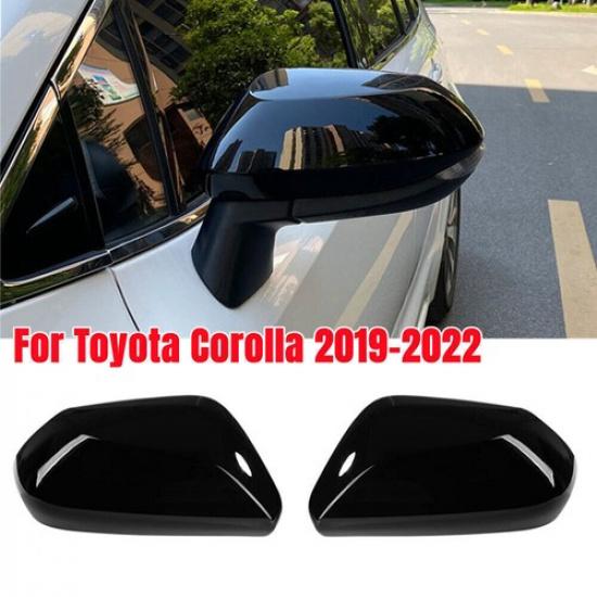 Gloss Black Side Door Rearview Mirror Cover Cap For Toyota Corolla -